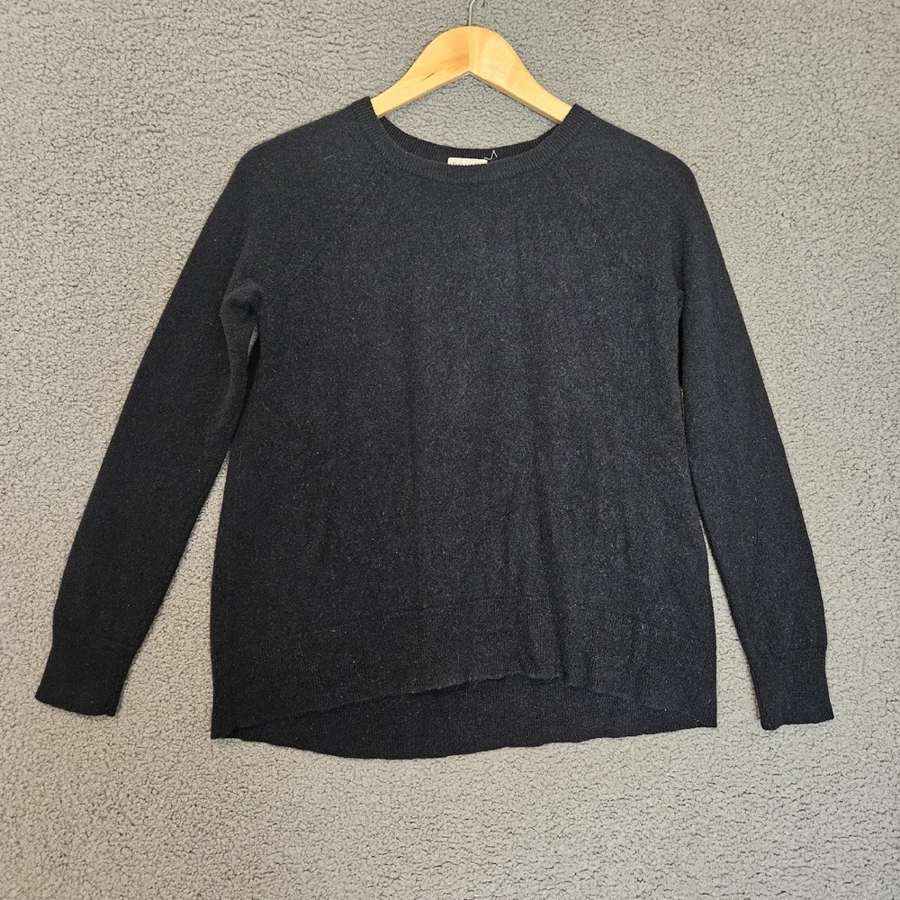 Garnet Hill Sweater XS Crew Neck 100% Cashmere Knit Quiet Luxury Minimalist